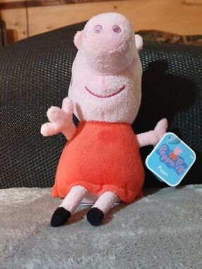 NWT Peppa Pig Plush Toy - Pink Body, Red Dress